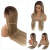Balayage Brown Human Hair Wig Ash Brown and Light Blonde