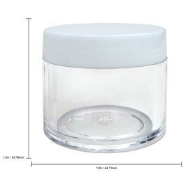 Beauticom 30g/30ml (1 fl. oz.) Double Wall Clear Plastic Leak Proof Jars with Flat Top Lids for Creams, Lotions, Make Up, Powders, Glitters, and more... (Color: White Lid, Pieces: 24)