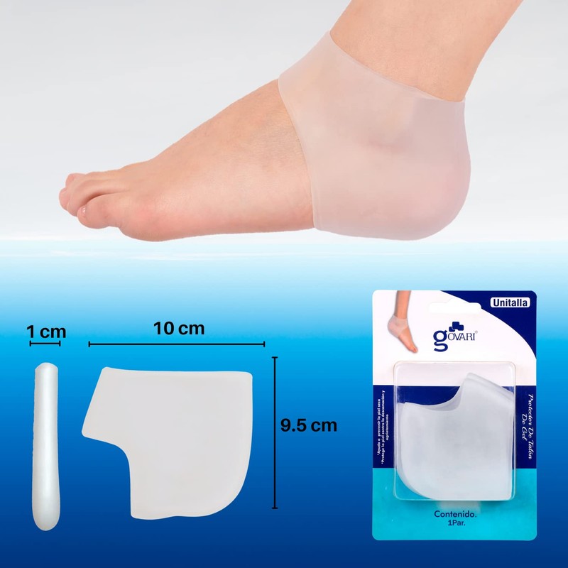 Govari, Protector de Talón de Gel, Blanco, Unitalla (1 par)