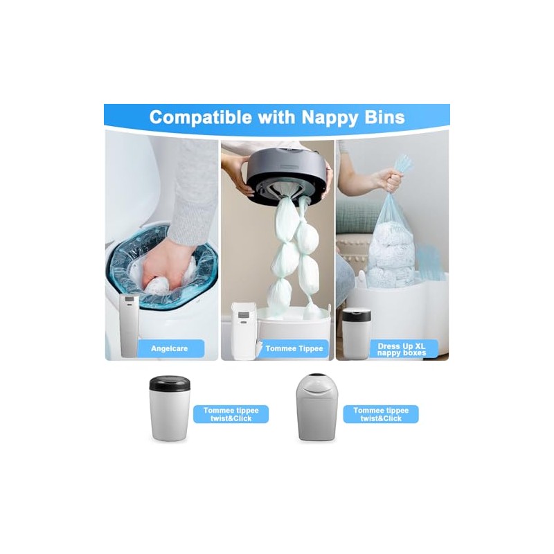 Pack of 10 Nappy Eater Refill Bags Compatible with Foppapedretti