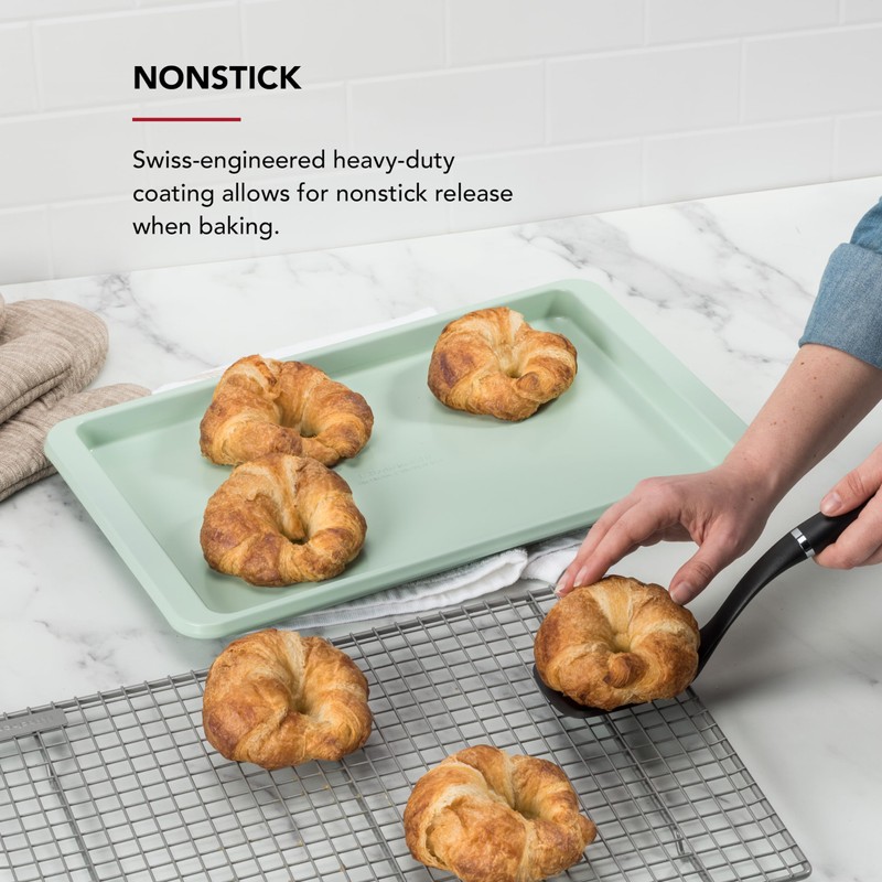 KitchenAid 10x15in Nonstick Aluminized Steel Baking Sheet, Pistachio