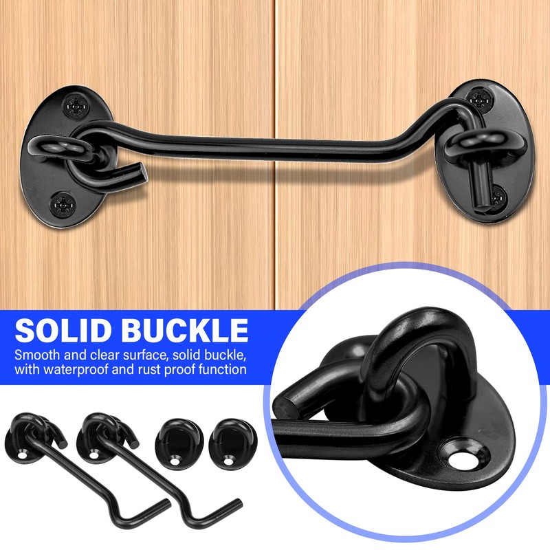 Door Hook Lock 100mm Stainless Steel Barn Door Lock, Cabin