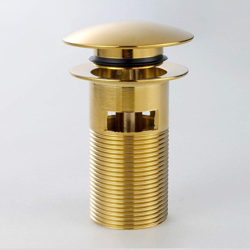 Pop Up Sink Drain With Overflow Bouncing Style Stopper Brass