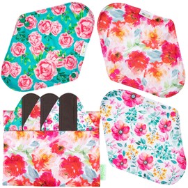 wegreeco- Compresas menstruales de tela Wegreeco - Compresas suaves y lavables para mujer - Protectores diarios reutilizables para mujer - Paquete de 6 con 1 mini bolsa impermeable de tela (Mediana, P