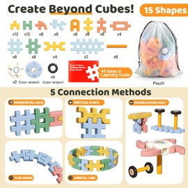 Kaelinda Interlocking Building Blocks for Toddlers 3-5, STEM Building Toys for Kids 3 3+ 4 4+ Year Old, Manipulatives Preschool Kindergarten Toys for Kids Age 3+, Birthday Gifts for Boys Girls