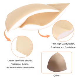 SERMICLE Waterproof Swimsuit Bra Pad Inserts 4 Pairs, Push up Bra Pads Sewn Padded for Bikini Sports Bra A/B or C/D,D/E Cup (Padded Beige, B/C Cup)
