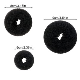 Penta Angel Donut Hair Bun Maker 6Pcs Hair Donut Bun Magic Chignon Updo Hair Styling Accessories for Women Girls Long Curly Thick Hair (Black)