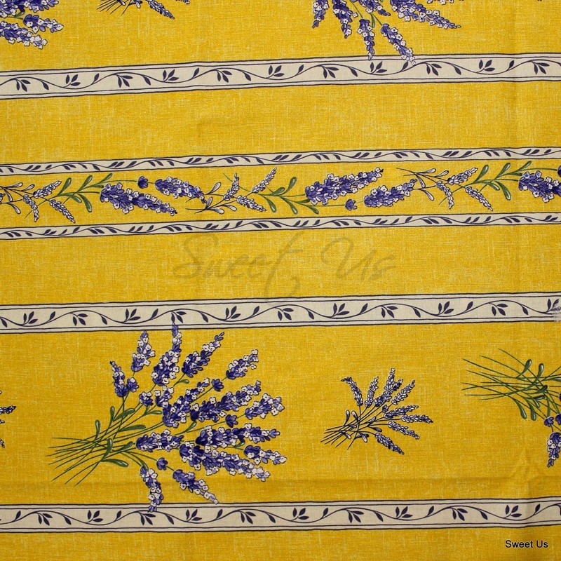 Royal Lavender Wipeable Tablecloth Spill Resistant Acryllic Coated, Floral Cotton