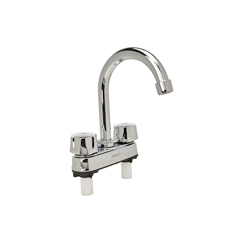 Genflux MZLA130PLCB Mezcladora Plastico para Lavabo, 4"