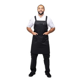 ARVIKO Aquasafe Waterproof Cross-Back Bib Apron - Unisex One Size (Black)