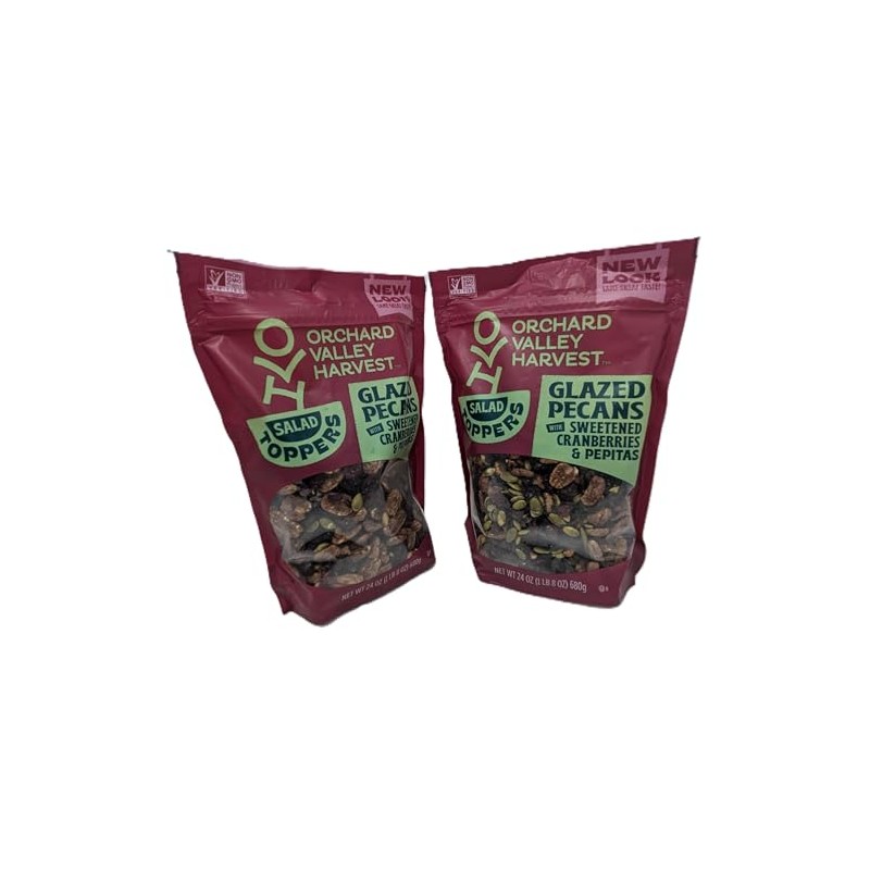 Glazed Pecans Salad Toppers (2-Pack) - 24oz Large Resealable Bags