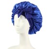 Mcoser Blue Silk Sleep Bonnets for Women,Adjustable Night Sleeping Cap,Elastic