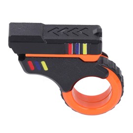 Fingertip Slider Novelty Fidget Novelty Gun Fidget Slider, Non Slip Ratchet Stress Relief Gyro Finger Novelty 3D Slider Fidget Ring Fingertip Novelty (Orange + Black)