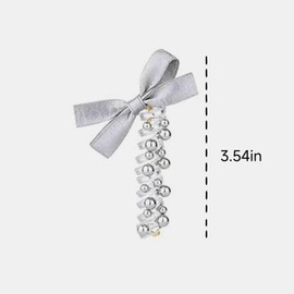 2pcs Silver Bow Tie Telephone Wire Spiral Hair Tie No Crease Ponytail Hair Band Elastic Coils for Women and Girls