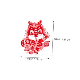 TOVINANNA 2pairs Year Window Stickers Electrostatic Flocking Decals for Doors Festival-Themed Decorative Wall Clings and Easy to Reposition No Residue