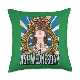 Ash Wednesday Virgin Mary Fasting Sacrifice Prayer Repent Throw Pillow