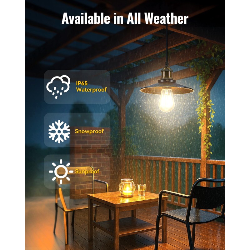FabStyl Solar Pendant Light Indoor Outdoor, 1000LM Solar Shed Light