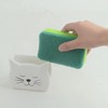 Asivtoki Sponge Holder, Dish Sponge Holder, Ceramic Sponge Caddy, Cat