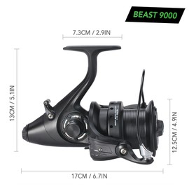 12+1 BB Spinning Reel with Front and Rear Double Drag Carp Fishing Reel Left Right Interchangeable for Saltwater Freshwater