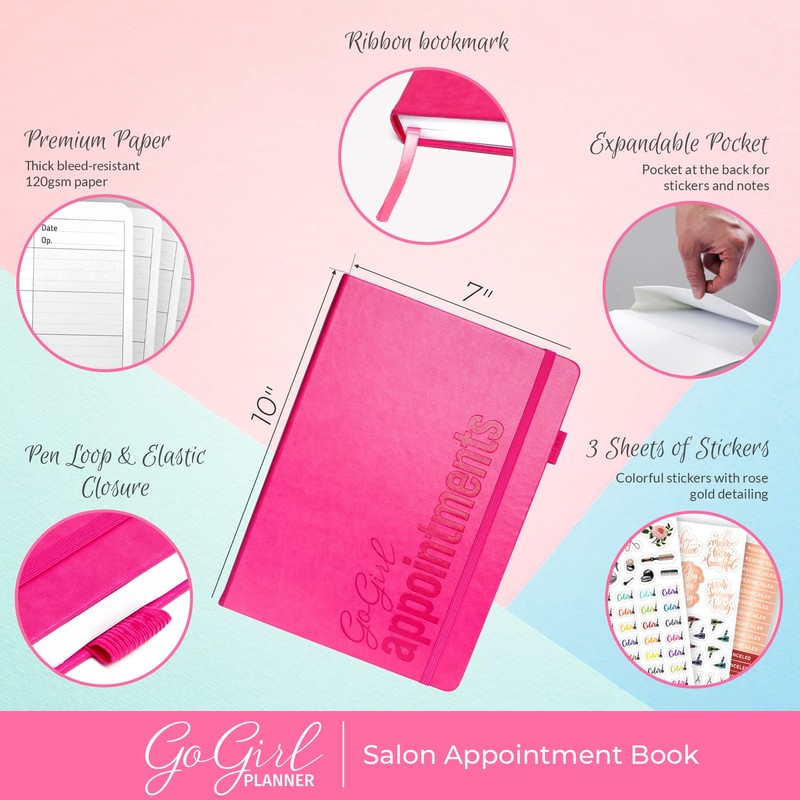 GoGirl Salon Appointment Book – Reservation Book for Beauty Salons,