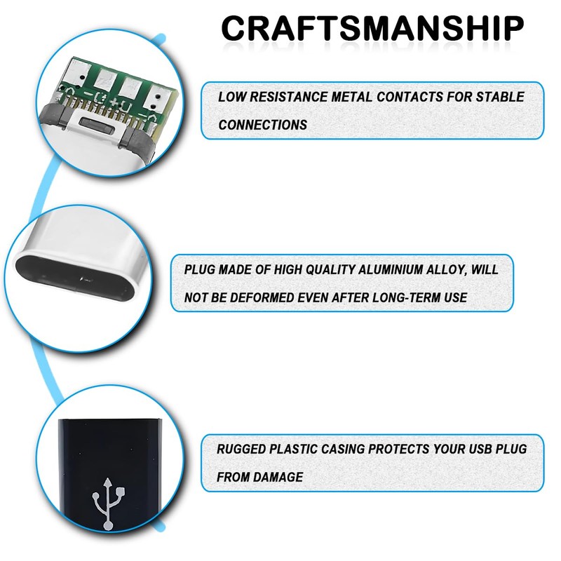ZHUROUPU 20PCS USB 3.1 Typ-c weiblich männlich Lötkabel Stecker PCB