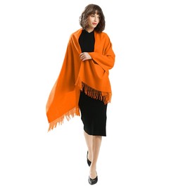 NUOHEMULE Travel Scarf with 100% Pure Lamb Wool，Large and Soft Pashmina and Shawl Wraps for Women,Ginger