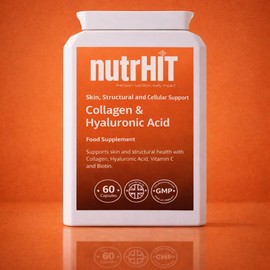 Collagen & Hyaluronic Acid Capsules, with Vitamin C, Biotin & Marine Collagen, Skin Support, 60 Capsules