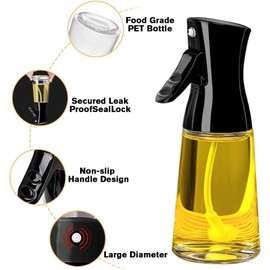 Showvigor Ölsprüher für speiseöl, 180ml Glas Öl Sprühflasche mit Pinsel, Oil Sprayer, Dickes Glas, Große Reichweite, Starke Sprühkraft, Küche
