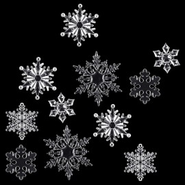 KOMUNJ Pack of 42 Snowflakes Christmas Decoration Christmas Tree Pendants, Clear Acrylic Crystal Snowflakes Decoration Christmas Tree Pendant (Snowflake, Acrylic)