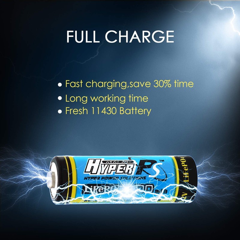 HyperPS 12 Pack 3.2V LiFePo4 14430 (14 x 43mm) 400mAh