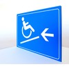 Wheelchair Ramp Left - Sign - Landscape Format - Blue