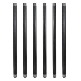 GeilSpace 6 Pack 1/2" × 30" Heavy Duty Pre-Cut Grey Metal Pipe, Industrial Steel Fits Standard Half Inch Threaded Pipes and Fittings - Vintage DIY Industrial Shelving (1/2" × 30", Grey)