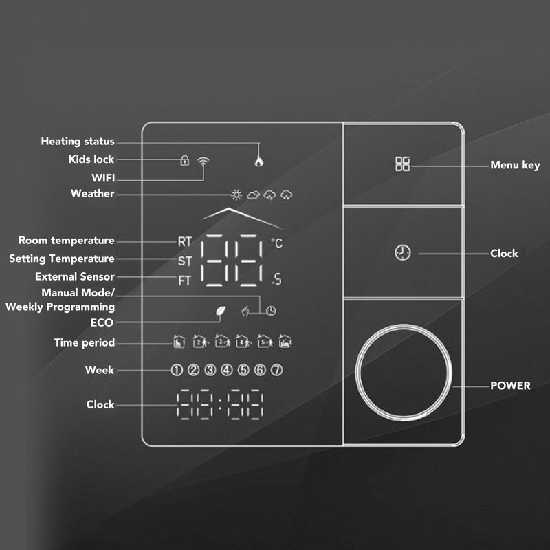 Smart Thermostat AI Electric Heating Thermostat Energy Saving Programming App