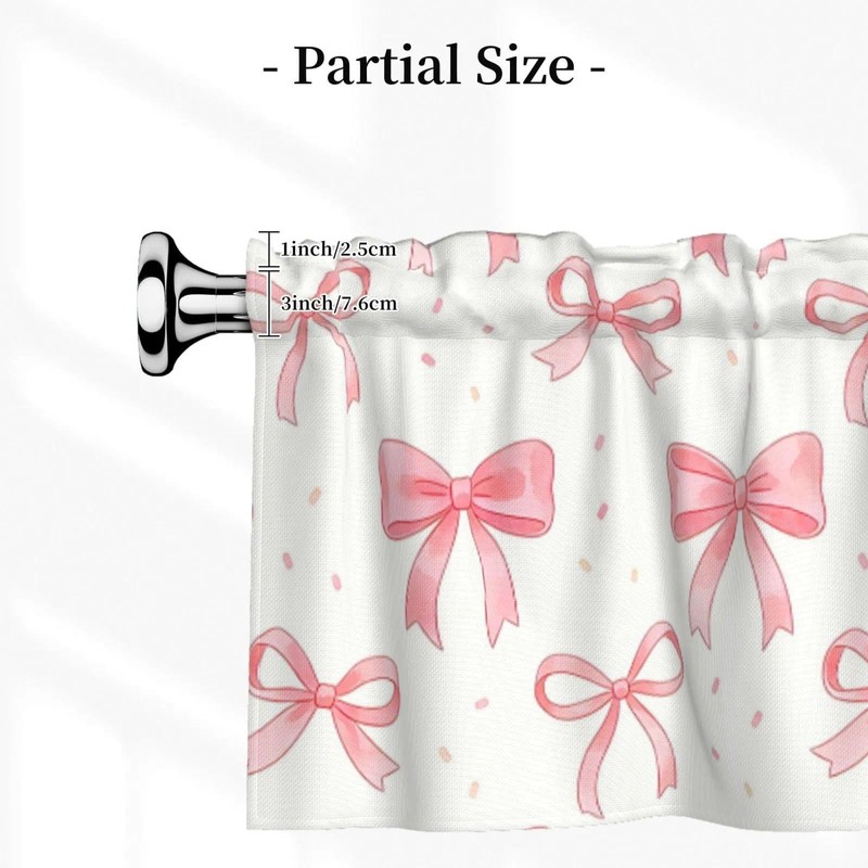 Vodbne Bow Valances, Rod Pocket Valance Curtains 52 x 18in,