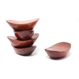 yueton 5 PCS Chopstick Rest Wood Yuanbao Chopstick Holder Spoon Fork Knife Stand Holder for Dining Table Utensils Decoration