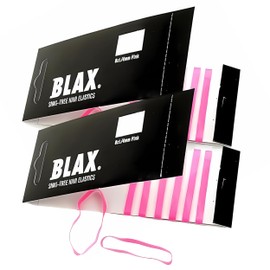 Blax Pink Hair Elastics – Snag-Free Seamless Hair Ties, No-Damage Hair Rubber Bands, 4mm 8 Count (Pack of 2)