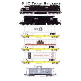 Illinois Central Piggyback Train 6 individual Stickers Andy Fletcher