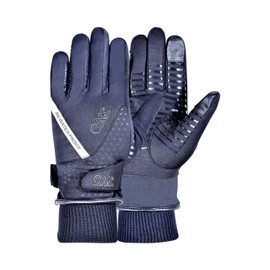 AK New Unisex Winter Wintec Waterproof Equestrian Horse Riding Gloves AKRS-8391 (Black, 2XL)