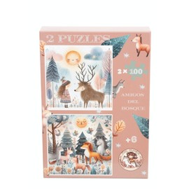 Mini Worlds Children's Puzzle 6 Years – 2 Puzzles with 100 Pieces Each – Children's Puzzle 100 Pieces – Puzzle 40 x 40 cm – Recycled Puzzles – Games Children 6 Years – Educational Puzzle