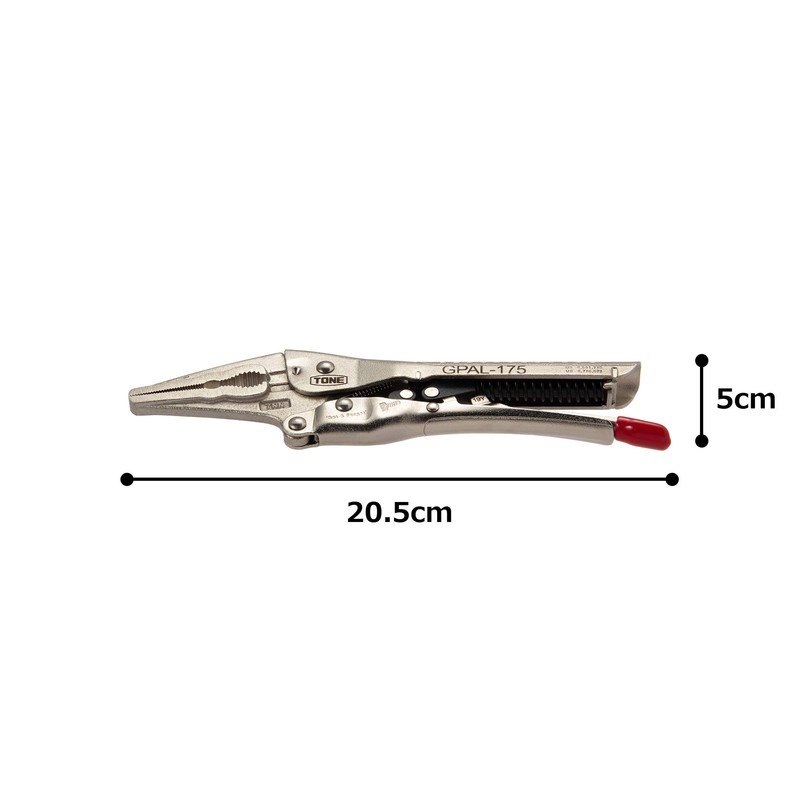 Tone Auto Grip Pliers (Long Nose Type) GPAL-175, Total Length