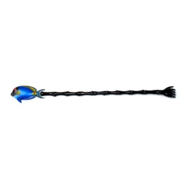 LX Hand Painted Back Scratcher Long Blue Tropical Fish 18"