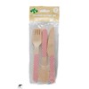 Pink Heavy Duty Disposable Cutlery and Napkins, 24 Pieces of