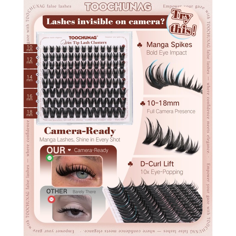 Manga Lash Clusters Bunny Cluster Eyelash Extensions 10-18mm Fairy Spiky