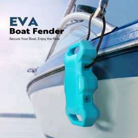 VIVOHOME EVA Boat Fender Pack of 1 for Docking, Boat Bumpers with Nylon Rope, and Fixed Lock Fit for Yachts, Sailing Dinghies, Bass Boats, Blue