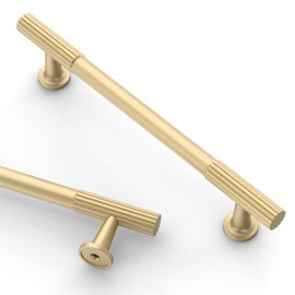 Asidrama 10 Pack 5 Inch(128mm) Brushed Gold Cabinet pulls Kitchen Cabinet Handles, Cabinet Pulls Kitchen Cabinet Hardware for Cupboard Drawer Pulls