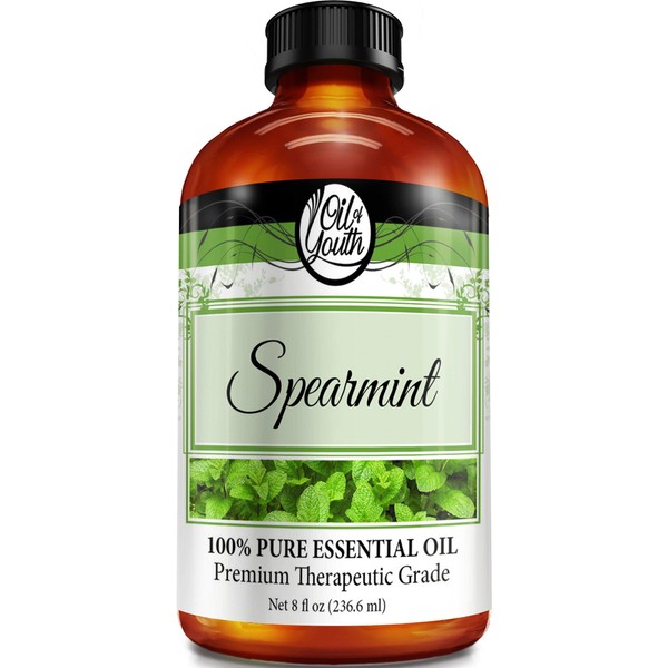 Oil of Youth Essential Oils 8oz - Spearmint Essential Oil - 8 Fluid Ounces