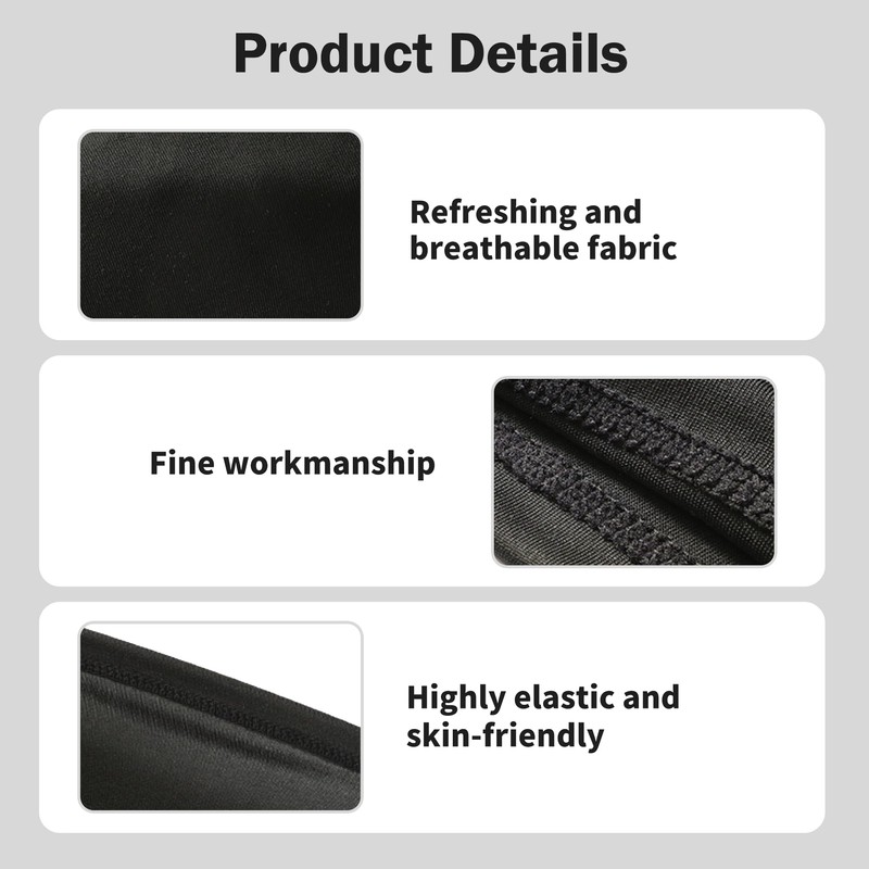 6PCS Wave Cap for Men and Women Breathable Short Black