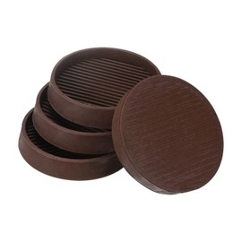 M METERXITY 4-Pack Furniture Coasters Cups, 3" Round Rubber Anti Slide Floor Protector Pads for Sofa Chair/Piano Stopper, Furniture Caster Leg Non Slip Feet Cups [Brown]