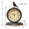 Sveudvdis Retro Mantel Clock, Table Top Bird Clock, Antique Metal