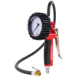 GAV Reifenfüller Messgerät mit WIKA 80mm Manometer (Geeicht) Profi Reifendruckprüfer Druckluft für Auto, Motorrad, Lkw uvm